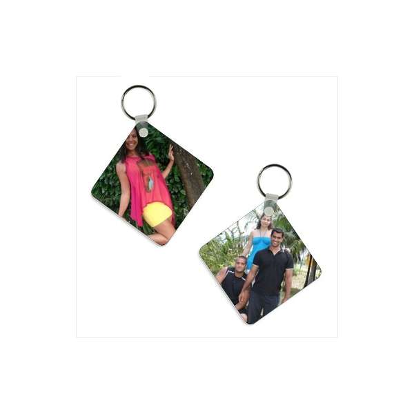 Porte clé carré double face