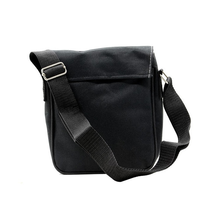 Sac bandoulière en toile noir, grand format