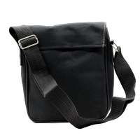 Sac bandoulière en toile noir, grand format