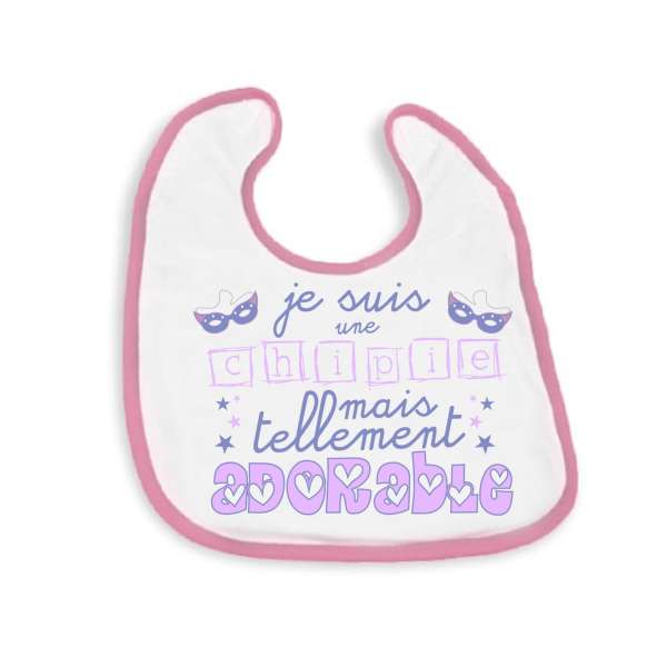 Bavoir bébé à personnalisé ( contour bleu )
