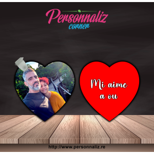 Porte cle Coeur double face...