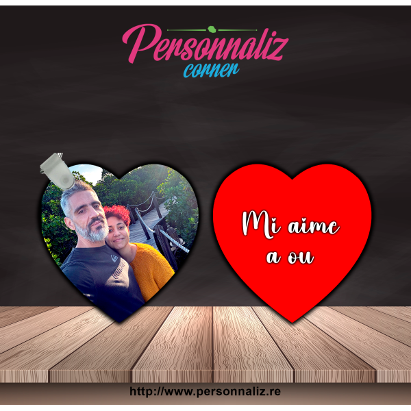 Porte cle Coeur double face (5.5 x 5cm)