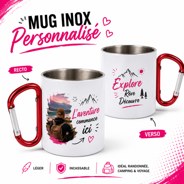 Mug Inox (H 9,5 cm, Ø8 cm)