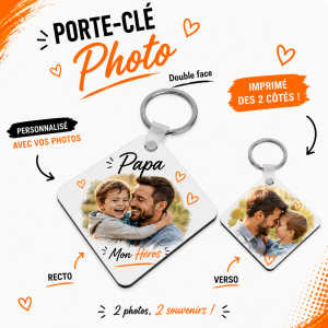 Porte clé carré double face...