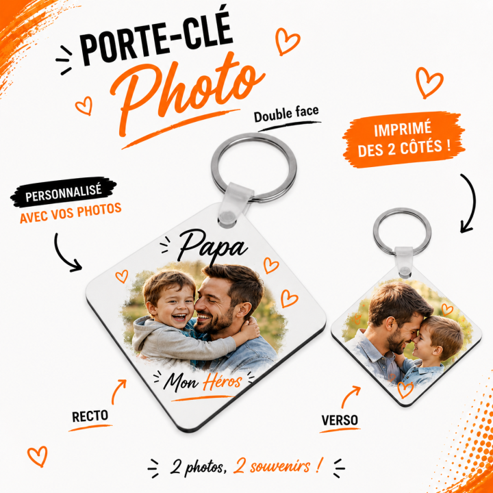 Porte-clés personnalisé photo – cadeau souvenir