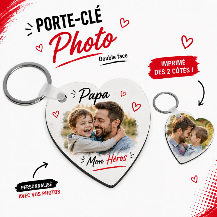 Porte-clés personnalisé photo – cadeau souvenir
