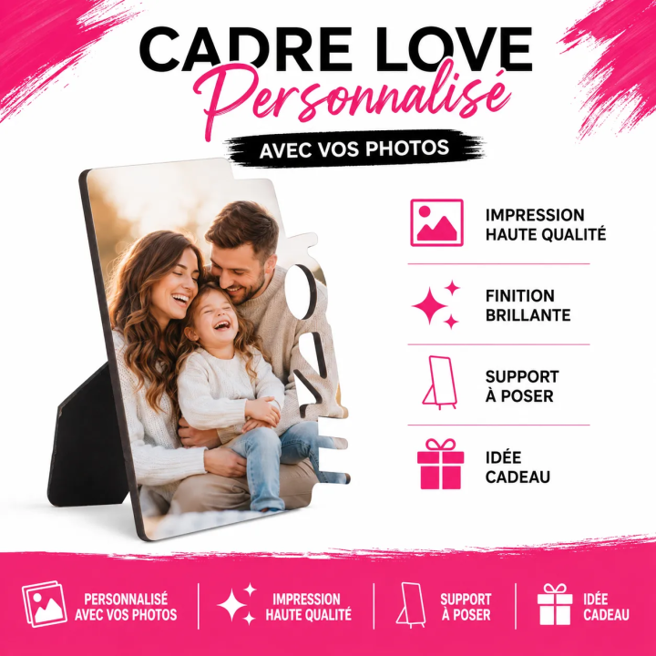 Cadre photo personnalisé Love – cadeau Saint-Valentin