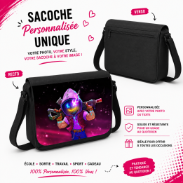 Sac en toile personnalisé bandoulière noir – grand format