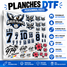 Planche DTF personnalisée – Impression DTF à La Réunion